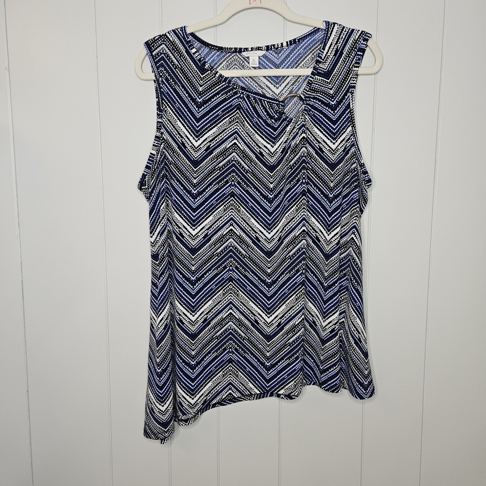 Est 1946 XL Tank Top Women's Royal Blue/White/Black‎ One Side Longer